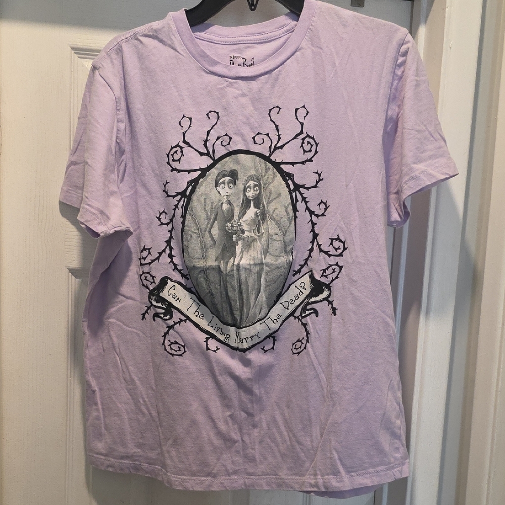 buttons Lavender Tim Burton Corps Bride Graphic Tee